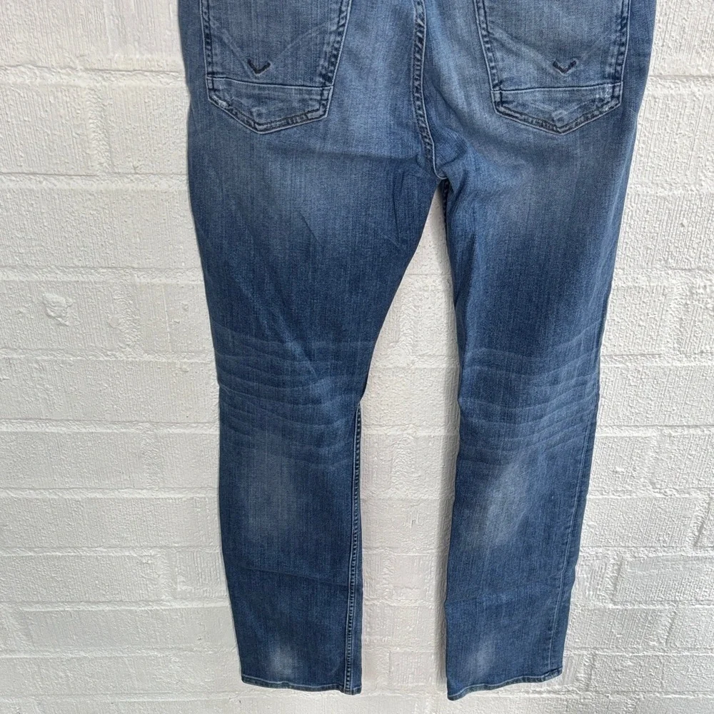 Hudson Jeans Byron Straight Distressed Blue Denim Jeans sz 32